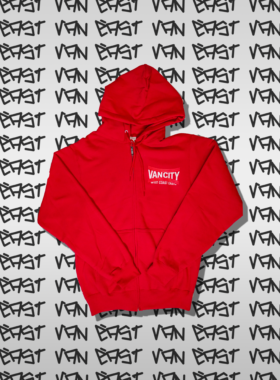 Vancity Red Zip Hoodie